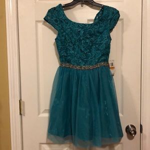 As U Wish Homecoming Blue Lace Dress